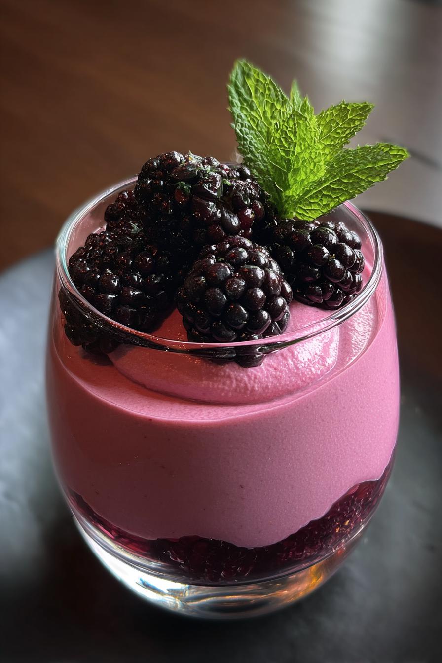 Brombeer-Mousse Dessert im Glas - detail 2