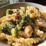Cremige Hähnchen Brokkoli Pasta