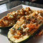 Gefüllte Zucchini mit Couscous & Feta