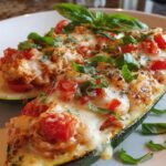 Gefüllte Zucchini mit Tomaten und Mozzarella