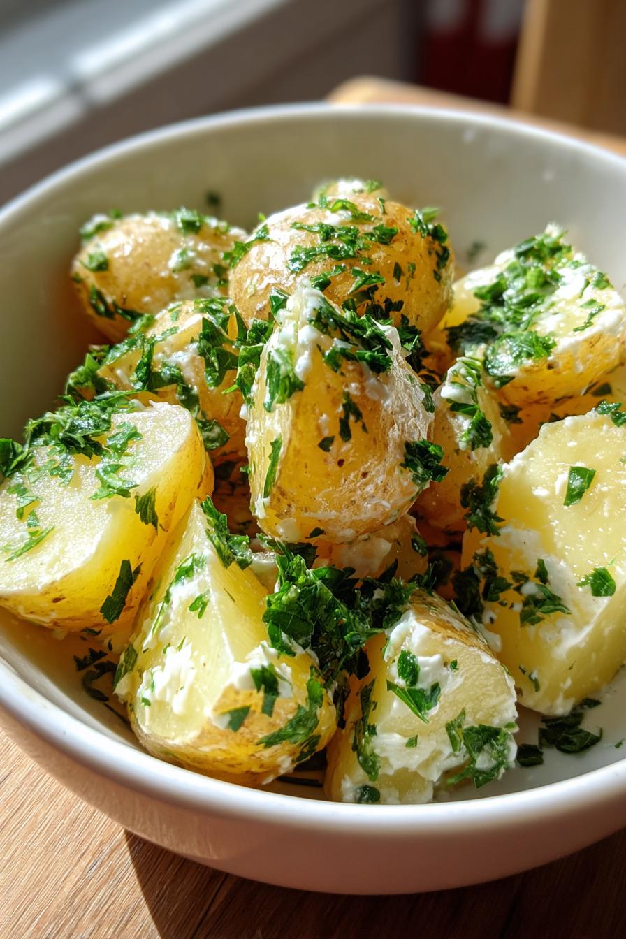 Kartoffeln mit Knoblauch-Sahnesauce: Verdammt Lecker