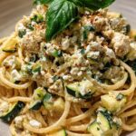 Zucchini Feta Pasta Nudeln in Zucchini Soße Sauce Rezept Rezepte leckeres Abendessen