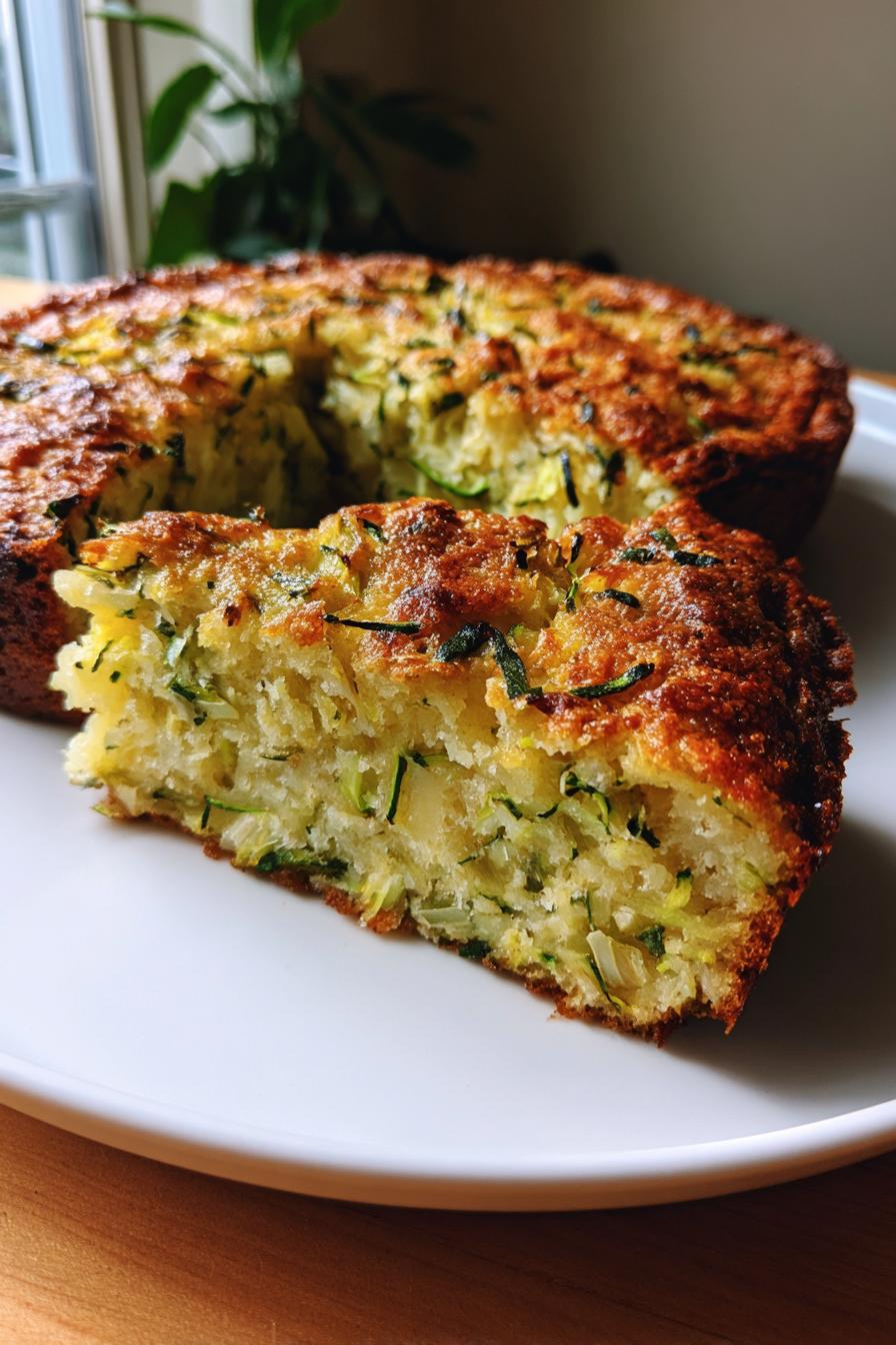 Zucchinikuchen mit Buttermilch, Knoblauch und frischen Kräutern - detail 1
