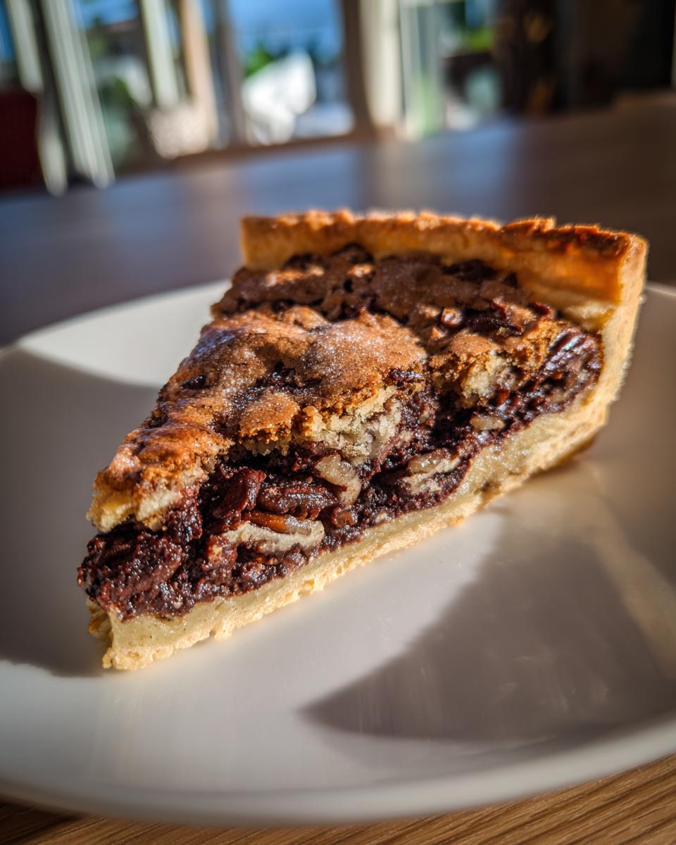 Dunkle Schokolade Pekannuss Tart mit Würmern - detail 3
