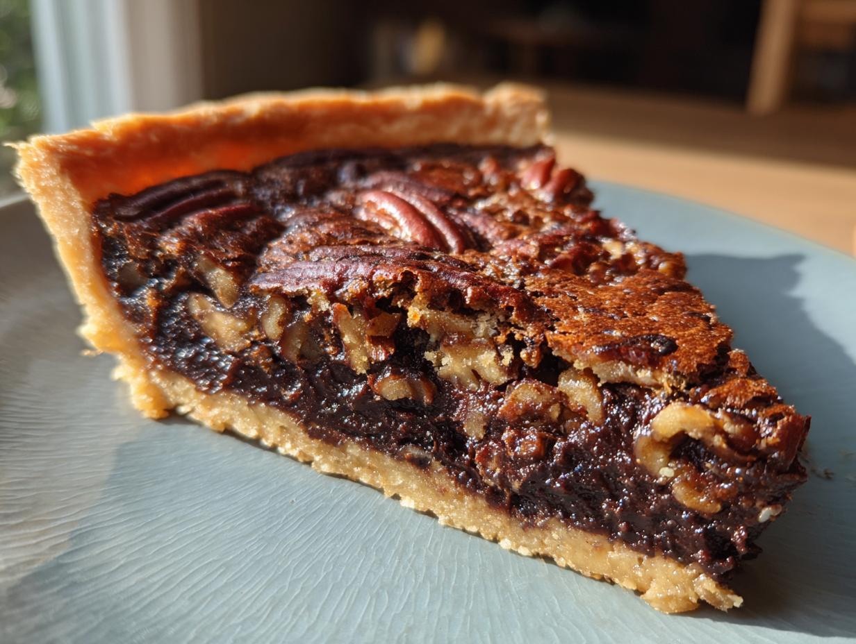 Einfaches Dunkle Schokolade Pekannuss Tart Rezept mit Würmern