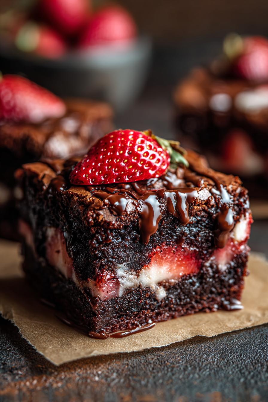 Schoko Erdbeer Brownies Genuss