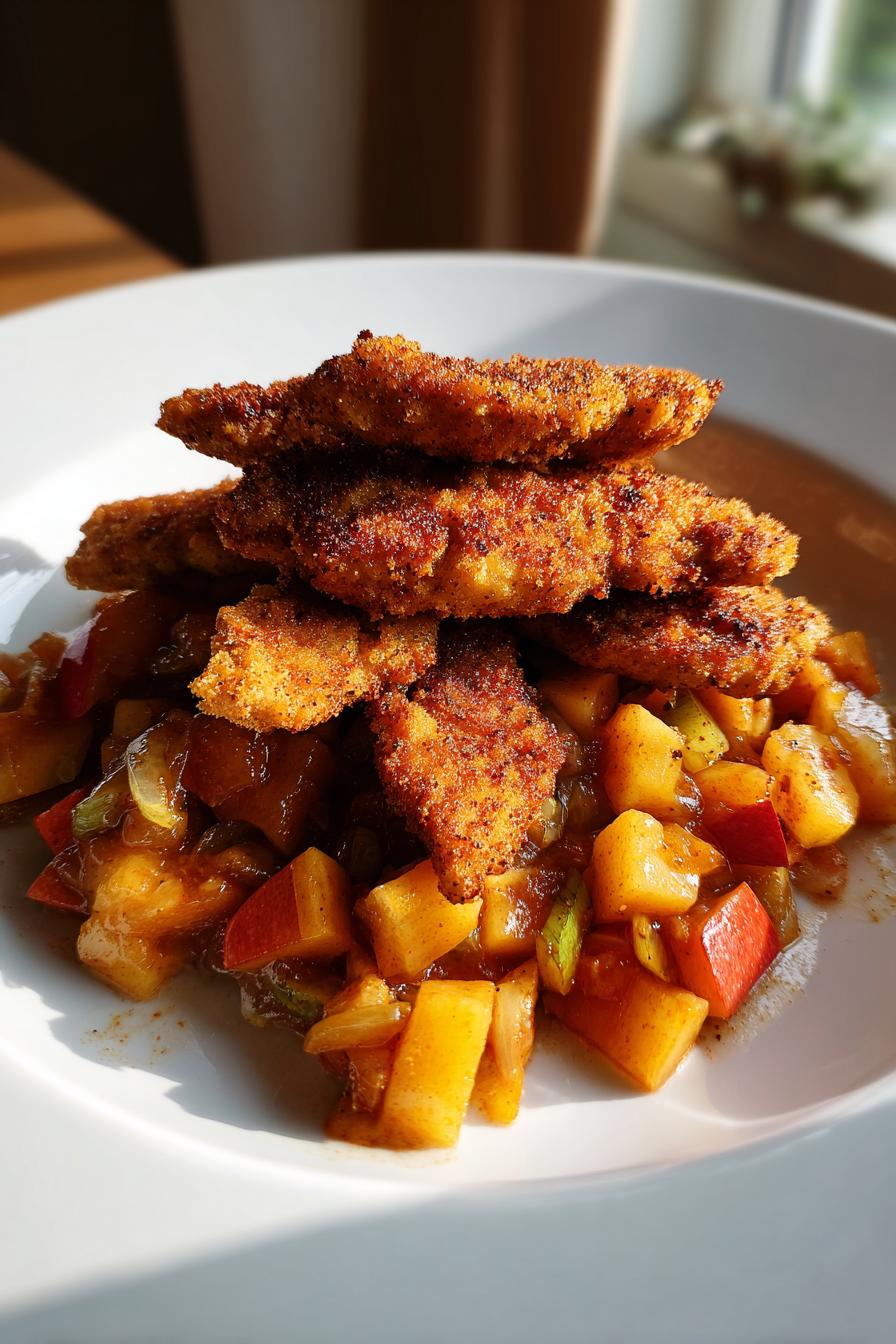 Zimtpouletbruestchen auf Apfelchutney - detail 2