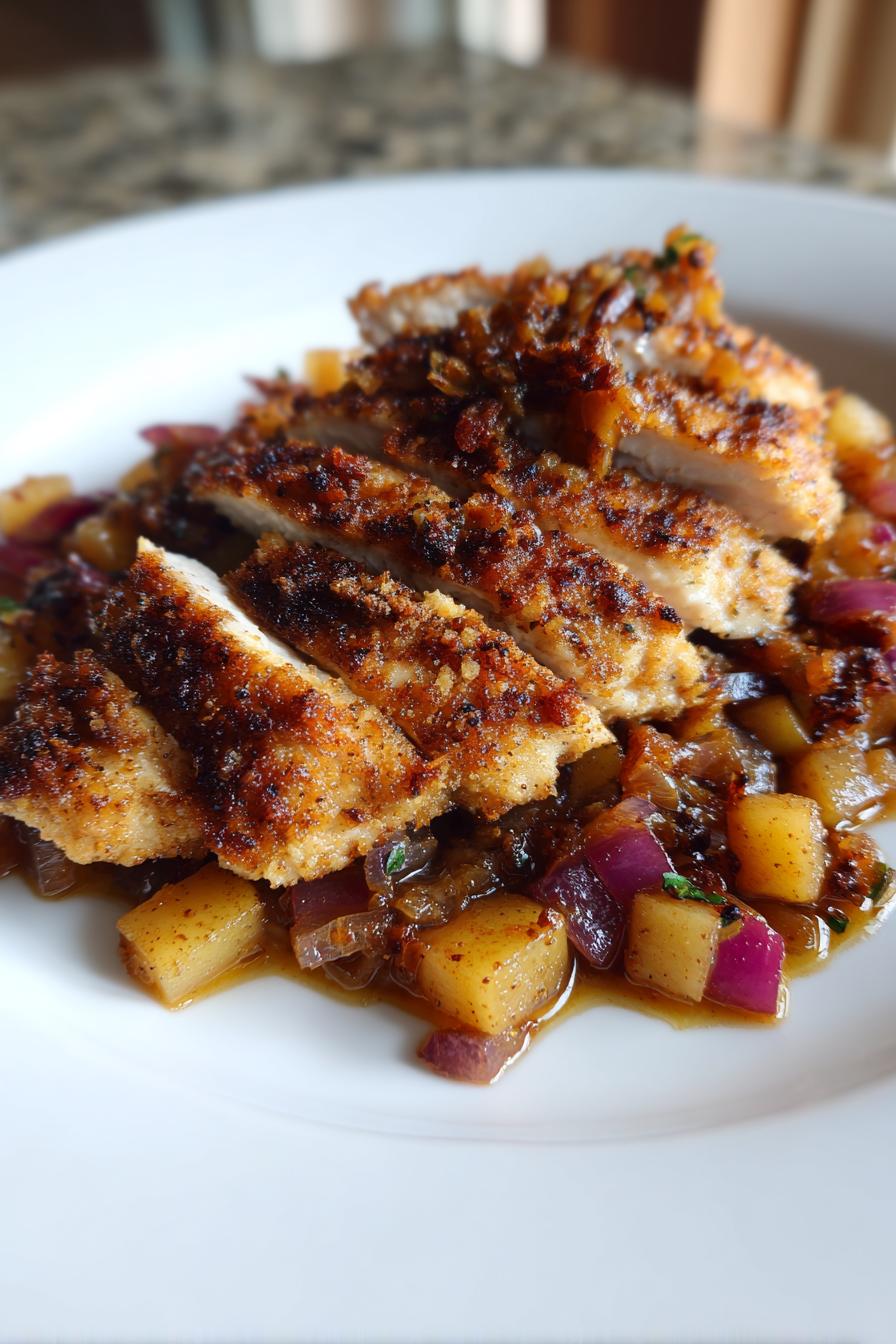 Zimtpouletbruestchen auf Apfelchutney - detail 3