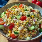 Bunter Reissalat mit Pesto und Feta