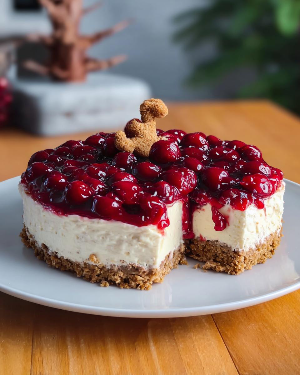 Lebkuchen Cheesecake ohne Backen mit Kirschen - detail 3