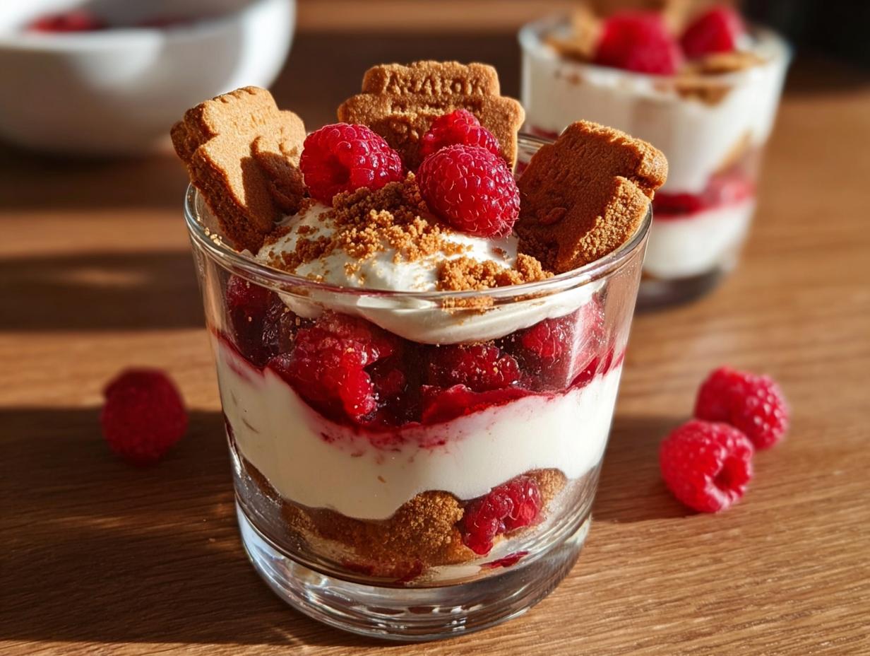 Spekulatius Himbeer Dessert im Glas