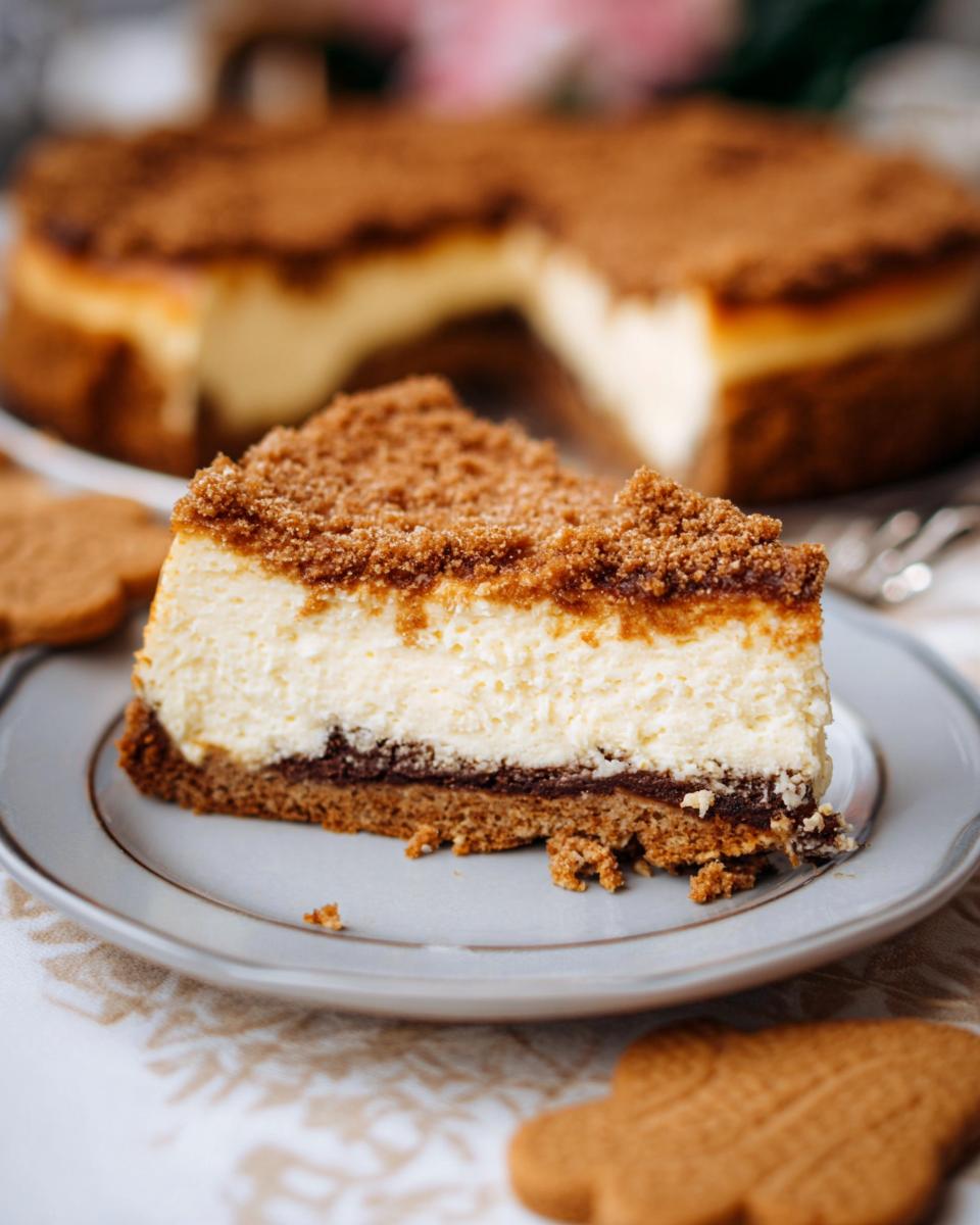 Spekulatius Käsekuchen mit Keksboden und Streuseln - detail 2